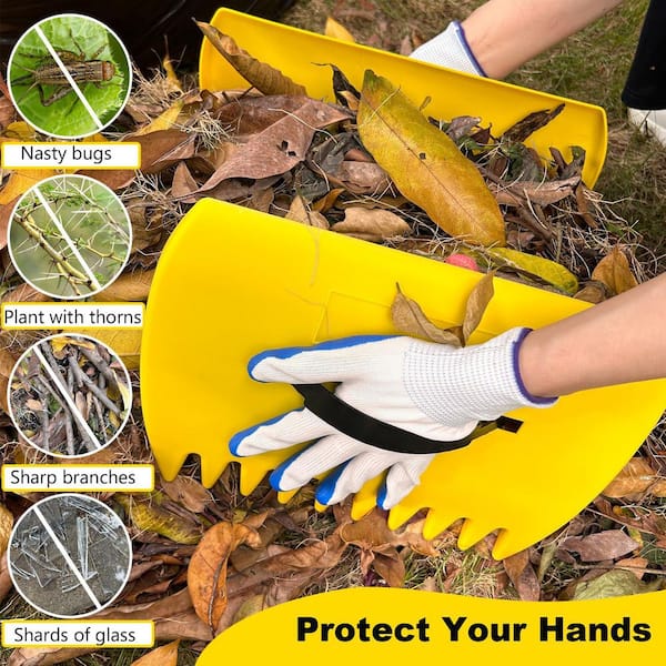 OGETFUUR Leaf Collecting Tool with 2 Pairs Gloves, Large Leaf