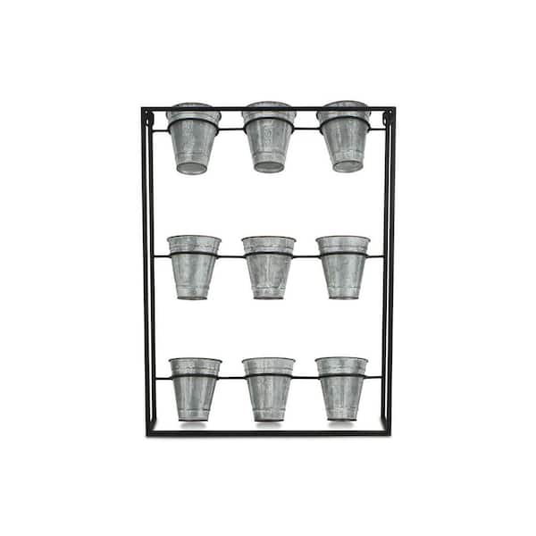 36 in. x 15.7 in. White Glass Wall Hanging Planter 3 Tiered Propagation  Test Tube