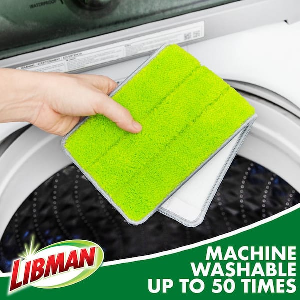 Libman - Rinse 'N Wring Microfiber Flat Mop and Bucket System with Extra Refill Pad