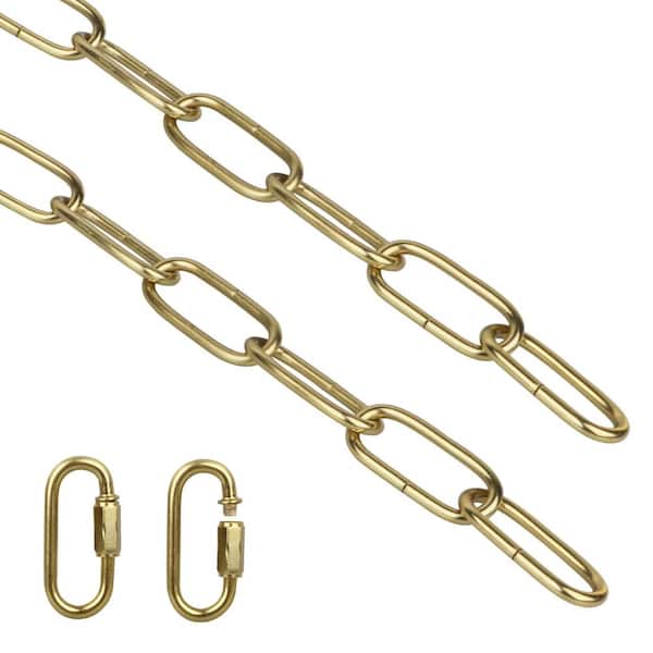 6 ft Imitation Copper Metal Chandelier Chain Extension with Link Lock for Pendant and Ceiling Fixtures