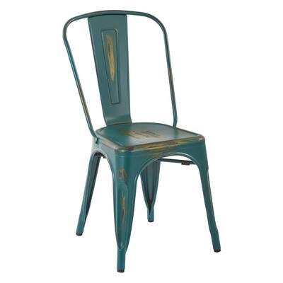 Bristow Antique Turquoise Armless Metal Chair (4-Pack)