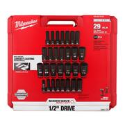 SHOCKWAVE 1/2 in. Drive SAE and Metric 6 Point Impact Socket Set (29-Piece)