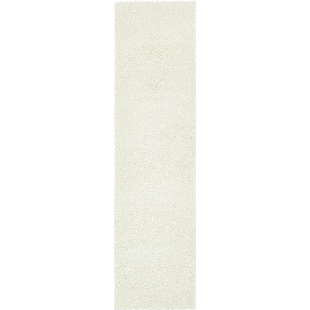 Studio Solid Shag White 2' 7 x 10' 0 Runner Rug price history on PriceWatchPro