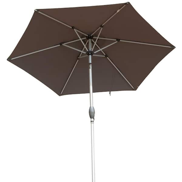 Tileon 10 ft. Aluminium Market Patio Umbrella with Push Tileon 10 ft. Aluminium Market Patio Umbrella with Push