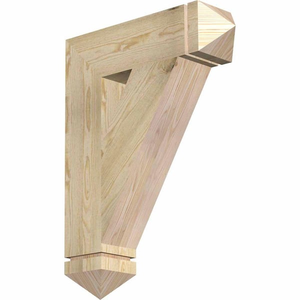 Ekena Millwork 6 in. x 32 in. x 24 in. Douglas Fir Traditional Arts and Crafts Rough Sawn Bracket