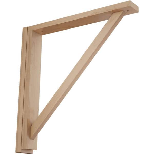 Ekena Millwork 2-1/2 in. x 17-3/4 in. x 17-1/4 in. Alder Traditional Shelf Bracket
