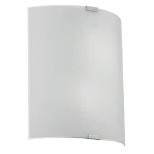 Grafik 12.6 in. W x 14.57 in. H 2-Light Chrome Wall Sconce with Satin Glass Shade