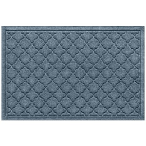 Waterhog Cordova 23 in. x 35 in. PET Polyester Indoor Outdoor Door Mat Bluestone