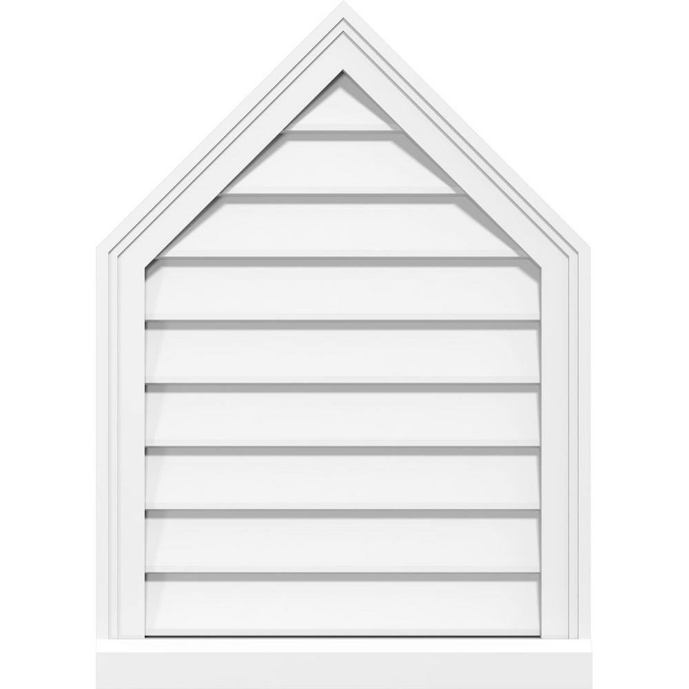 42 in. x 40 in. Peaked Top Surface Mount PVC Gable Vent 7/12 Pitch: Decorative with Brickmould Sill Frame price history on PriceWatchPro