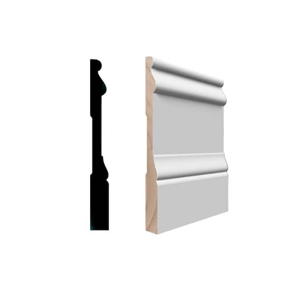 RMB VICB 9/16 in. D x 5 1/4 in. W x 96 in. L Primed Finger-Joined Wood Pine Baseboard 10-Piece 80 ft. Total