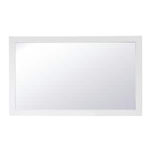 Timeless Home 60 in. W x 36 in. H x Contemporary Wood Framed Rectangle White Mirror