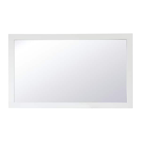 Unbranded Timeless Home 60 in. W x 36 in. H x Contemporary Wood Framed Rectangle White Mirror