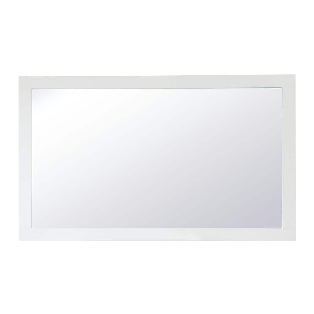 Medium Rectangle White Contemporary Mirror (36 in. H x 60 in. W)