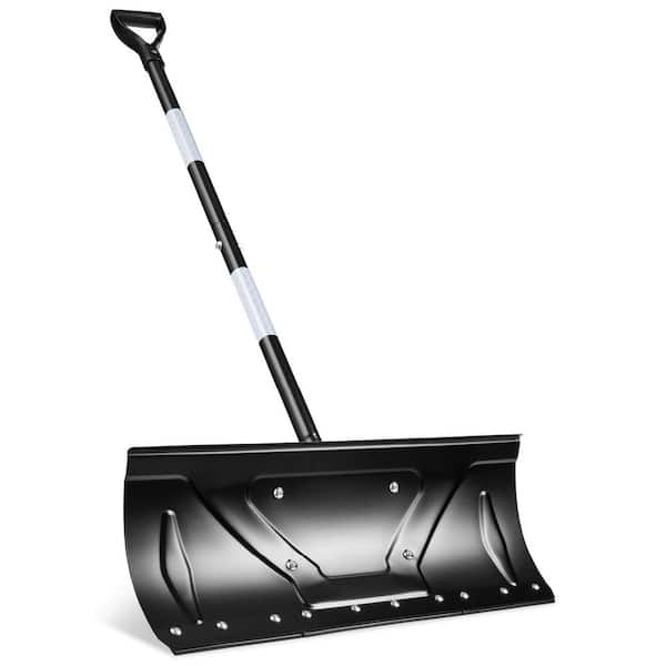 24in. Steel Handle Heavy Duty Black Snow Shovel