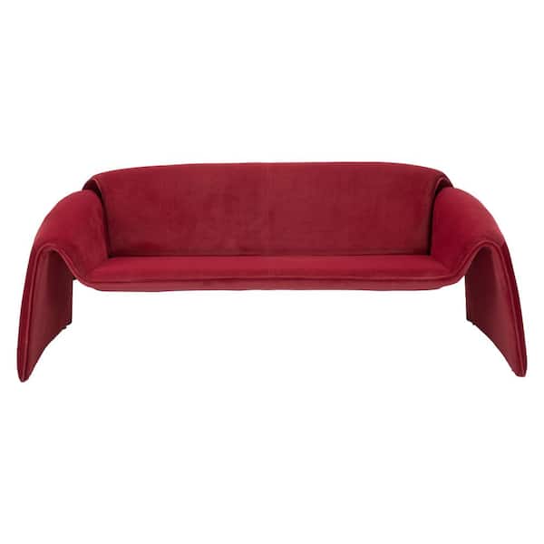 ZUO Horten 69.7 in. W. Straight Arm Polyester Velvet Rectangle Modern Sofa in. Red