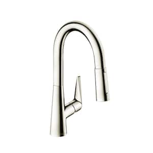 Talis S Single-Handle Pull Down Sprayer Kitchen Faucet with QuickClean in Polished Nickel