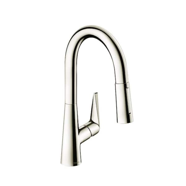 Hansgrohe Talis S Single-Handle Pull Down Sprayer Kitchen Faucet with QuickClean in Polished Nickel