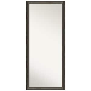 Upcycled Brown Grey 27.5 in. W x 63.5 in. H Non-Beveled Farmhouse Rectangle Wood Framed Full Length Floor Leaner Mirror