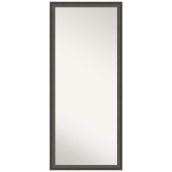 Amanti Art Upcycled Brown Grey 27.5 in. W x 63.5 in. H Non-Beveled Farmhouse Rectangle Wood Framed Full Length Floor Leaner Mirror