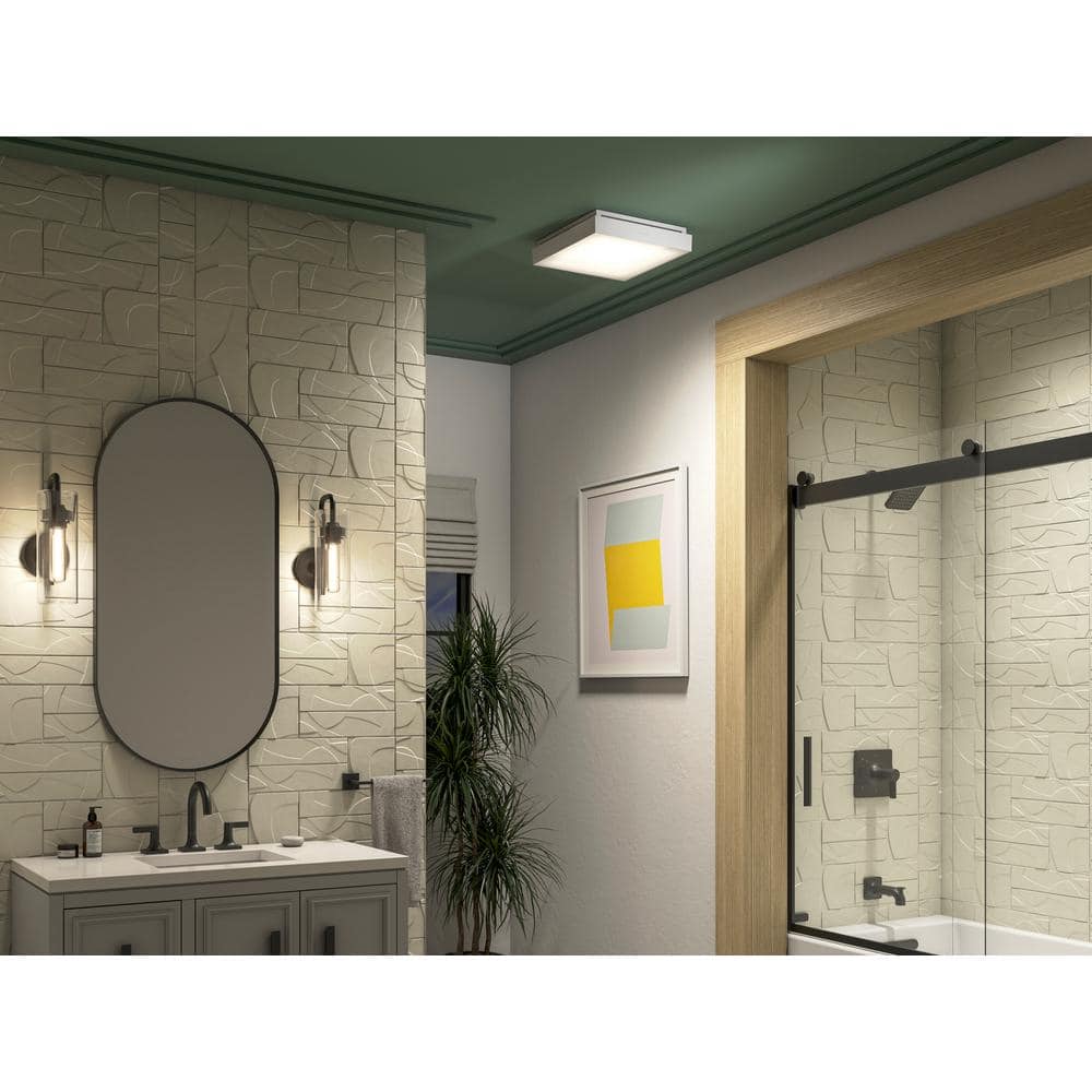 Kohler White Steel LED Ceiling Mount Exhaust Fan