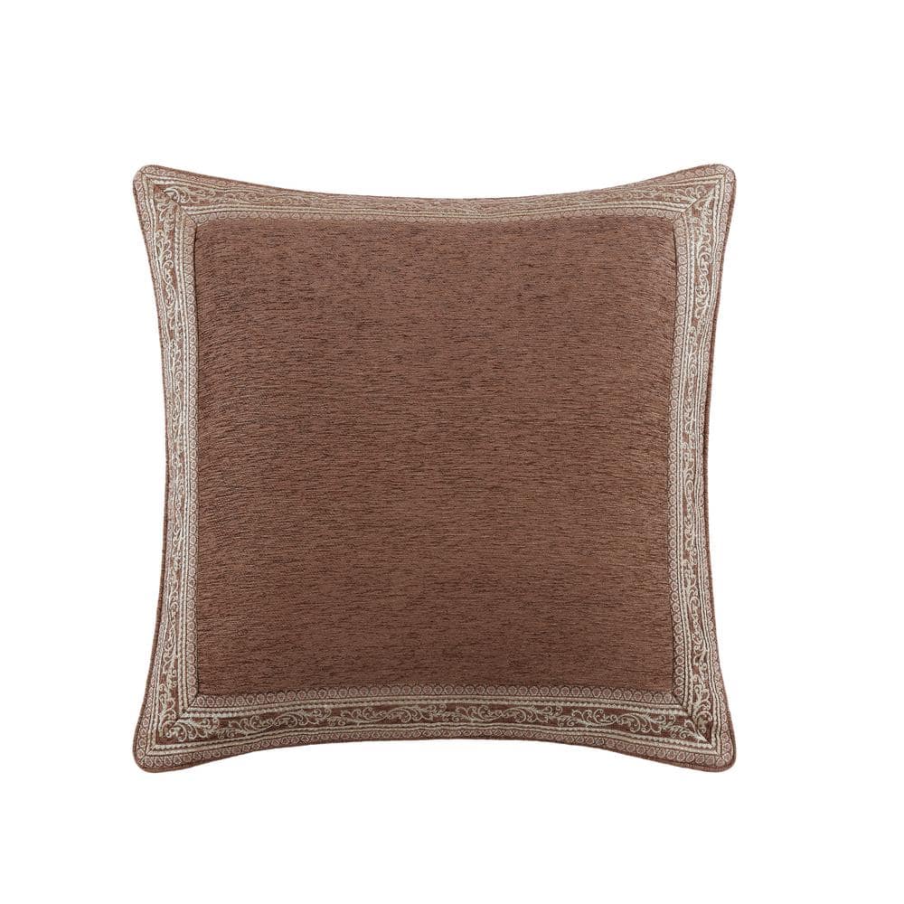 Wallace Terracotta Border Polyester Euro Sham 26 in. L X 26 in. W