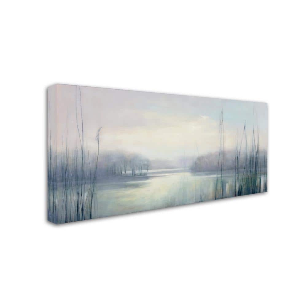 Misty Memories Blue Landscape Canvas Wall Art