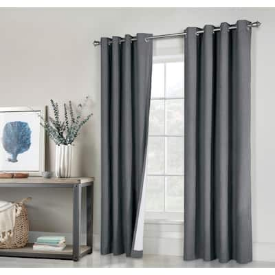 Pebble Grey EUROPEAN FLAX -Certified Linen Blackout Window Curtain