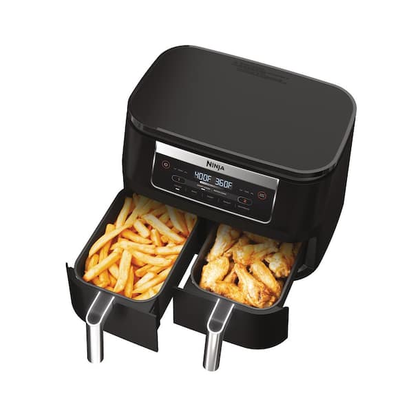  Ninja DZ090 Foodi 6 Quart 5-in-1 DualZone 2-Basket Air Fryer  with 2 Independent Frying Baskets, Match Cook & Smart Finish to Roast,  Bake, Dehydrate & More for Quick Snacks & Small
