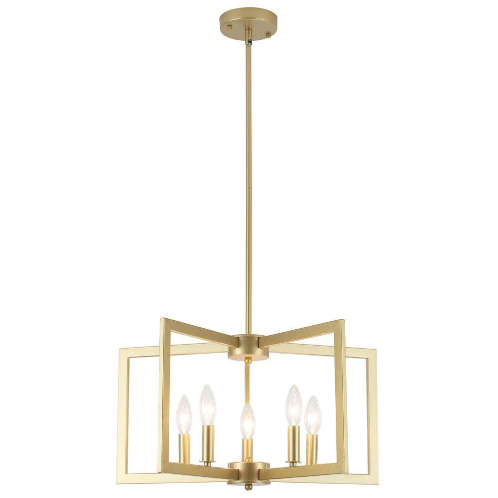 5 Light Modern Gold Geometric Chandelier Industrial Open Cage Pendant Light for Dining Room Foyer with No Bulbs Included price history on PriceWatchPro