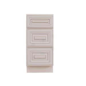 Princeton Assembled 12 x 21 x 33 in. Bath Vanity Cabinet Only with 3 Drawers in Creamy White Glazed