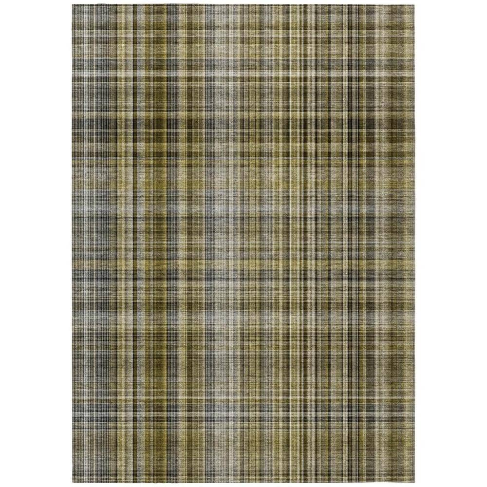Taupe 3 ft. x 5 ft. Woven Plaid Rectangle Indoor/Outdoor Area Rug price history on PriceWatchPro