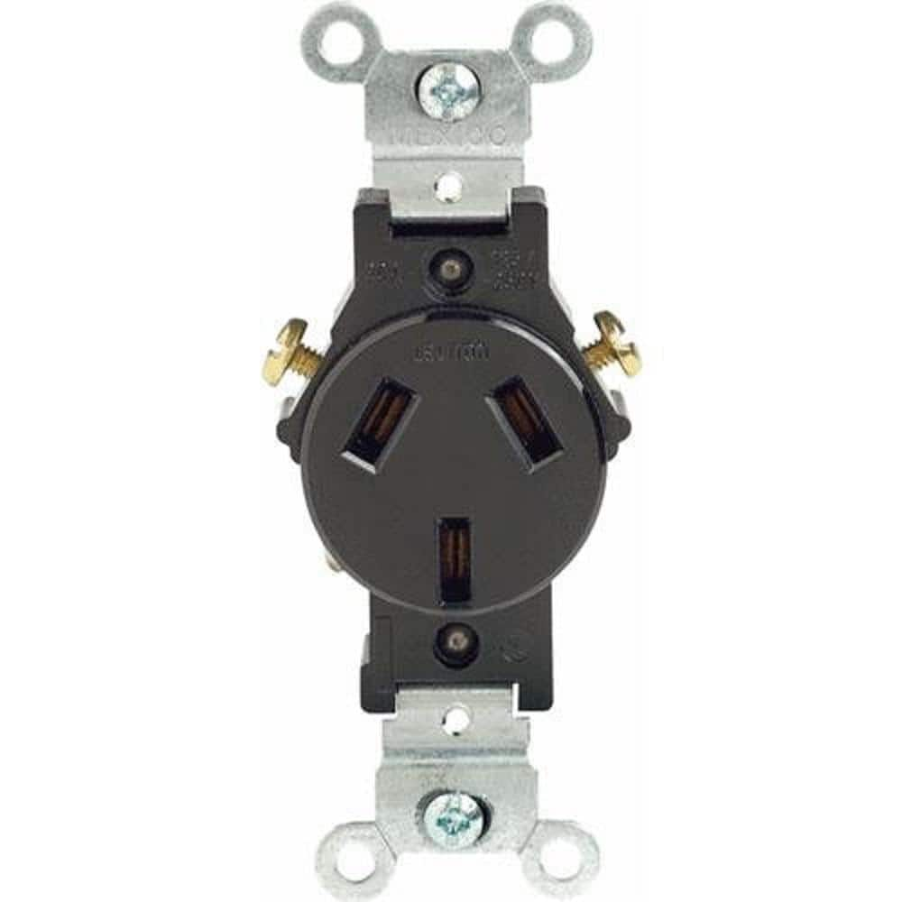 Leviton 20 Amp Commercial Grade Non Grounding Single Outlet, Brown 5032 ...