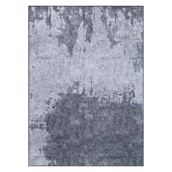 World Rug Gallery Gray 8 ft. 4 in. x 11 ft. 6 in. Distressed Abstract Machine Washable Area Rug