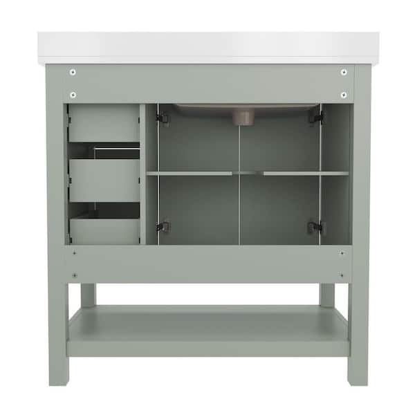Carnegy Avenue Vega 36 in. Sage Green Bathroom Vanity w