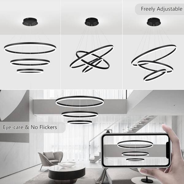 LamQee Modern 32 in. 138-Watt 3-Light Dimmable Integrated LamQee Modern 32 in. 138-Watt 3-Light Dimmable Integrated