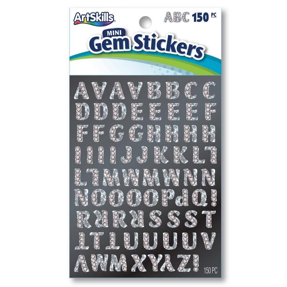 Letter Resin Stickers 4 Sheets Mini Alphabet Sticker Glitter Alloy