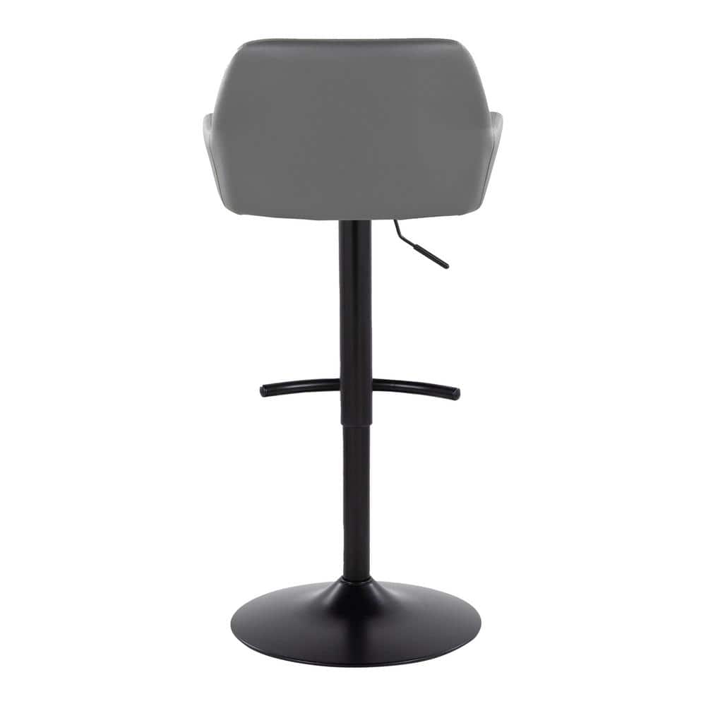 Daniella Black Adjustable Swivel Metal Barstool Set