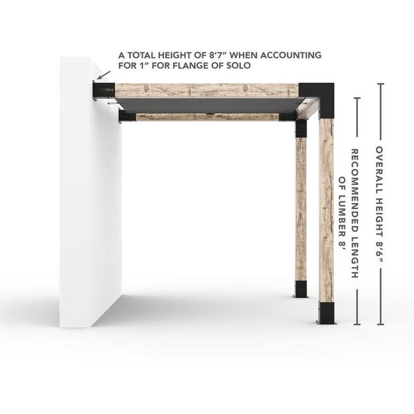 Toja Grid 12 Ft X Wall Mount Pergola Kit With Graphite Shade Sail For 6x6 Wood Posts Ss61212gr13 The Home Depot 12 Ft Wall Mount Pergola Kit, Solo Simple Round Mirror 900