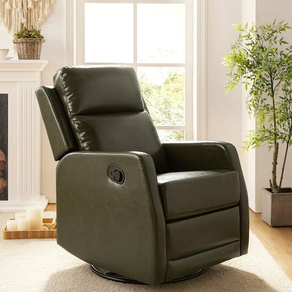 Upholstered deals swivel recliner