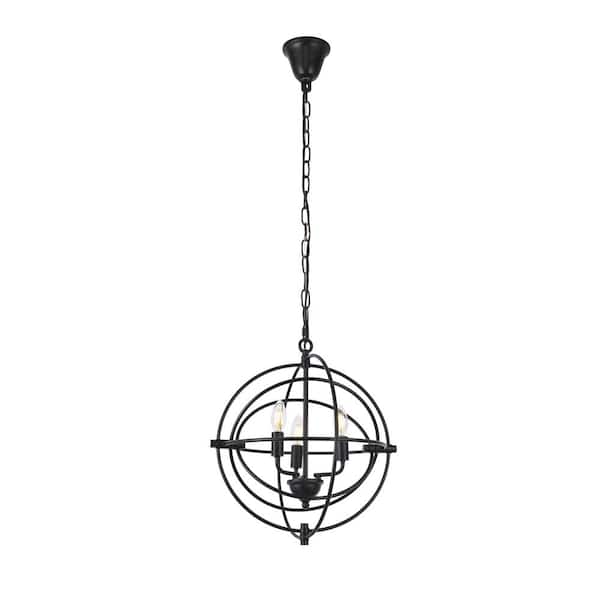Unbranded Timeless Home 17 in. 3-Light Dark Bronze Pendant Light, Bulbs Not Included