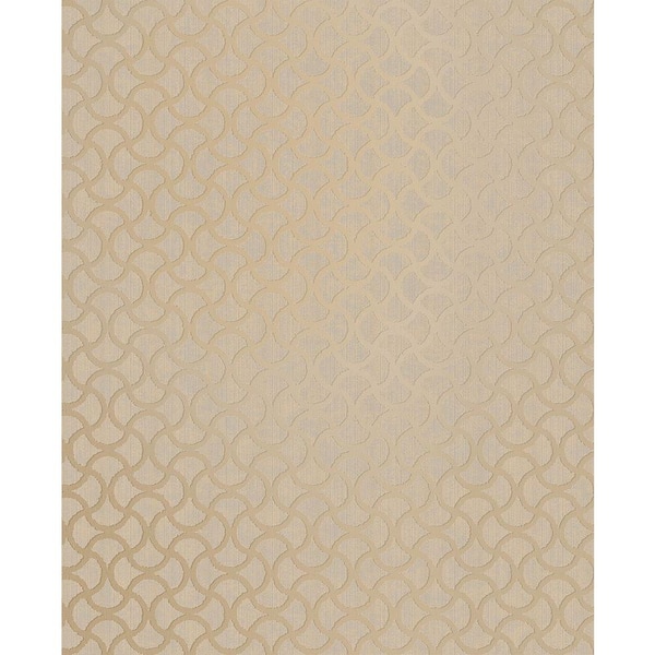 Brewster Scale Bronze Geometric Taupe Wallpaper Sample