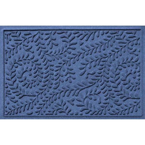 Waterhog Boxwood Navy 23 in. x 35 in. PET Polyester Indoor Outdoor Doormat