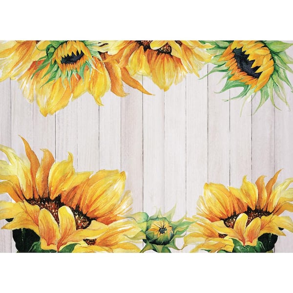 Morgan Home Sunflower 18 in. x 13 in. Multi Polypropylene Placemats (Set of 6)
