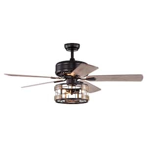 52 in. Smart Indoor/Outdoor Matte Black Ceiling Fan with Remote Control and 5 Dual Finish Blade Reversible Quiet Fan