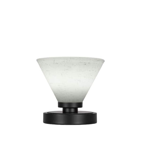 Unbranded Quincy 6.25 in. Matte Black Accent Lamp with Glass Shade