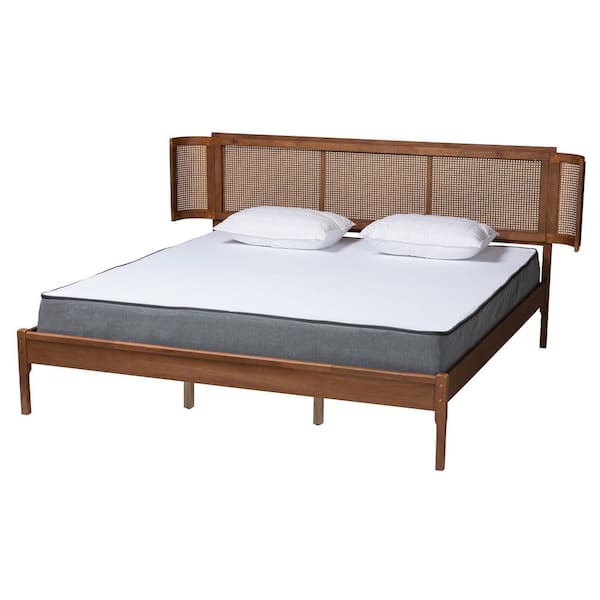 Baxton Studio Eridian Brown Wood Frame King Platform Bed 222 112 Hd The Home Depot