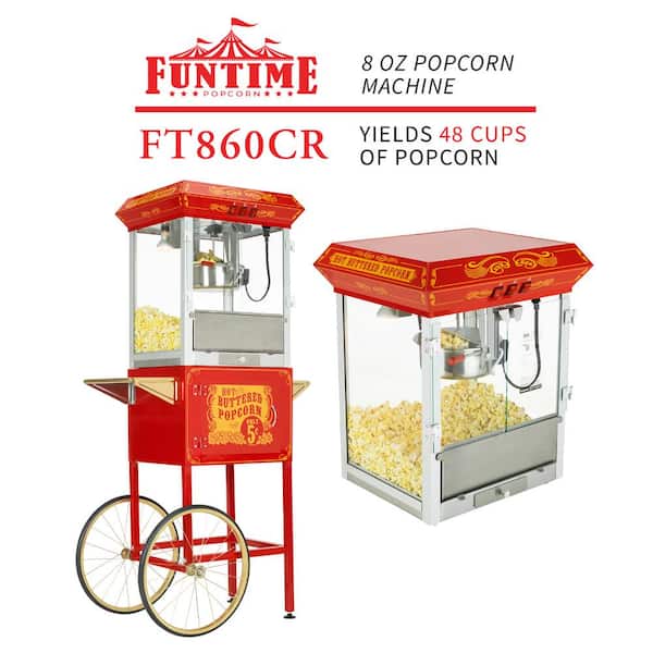 Funtime Carnival Style 8oz Hot Oil Popcorn Machine (Black)