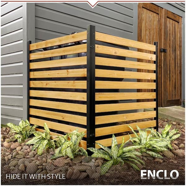 Charleston 3.5 ft. x 3.2 ft. Cedar Decorative Wood Slat Screen Panel