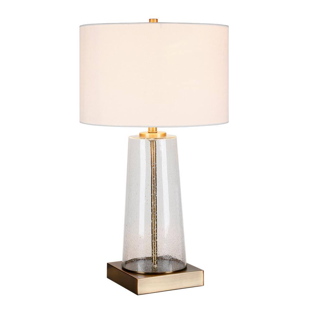 Dax 25'' Tapered Seeded Glass and Brass Table Lamp