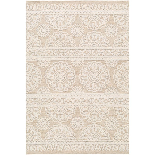 Livabliss Natalie Light Beige/Ivory 9 ft. x 12 ft. Indoor Area Rug